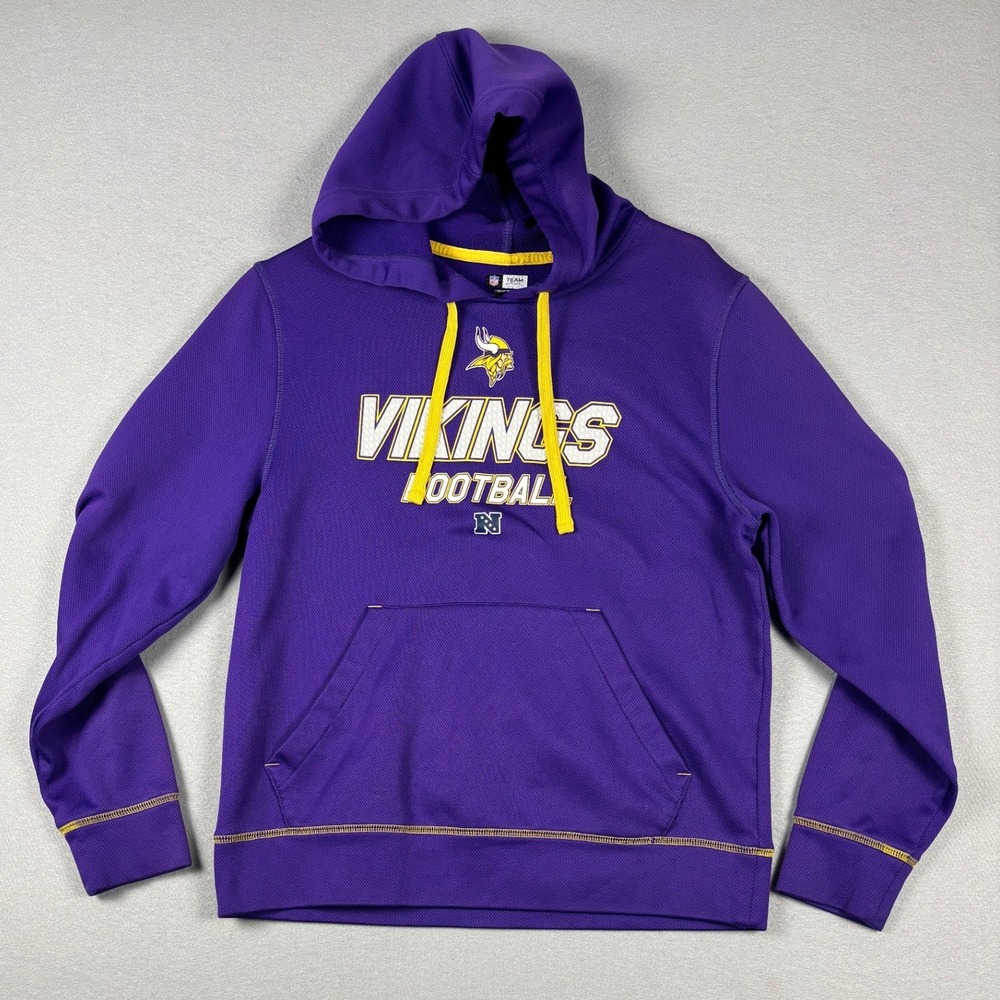NFL Team Apparel Minnesota Vikings TX3 Warm Pullover Hoodie Small Purple